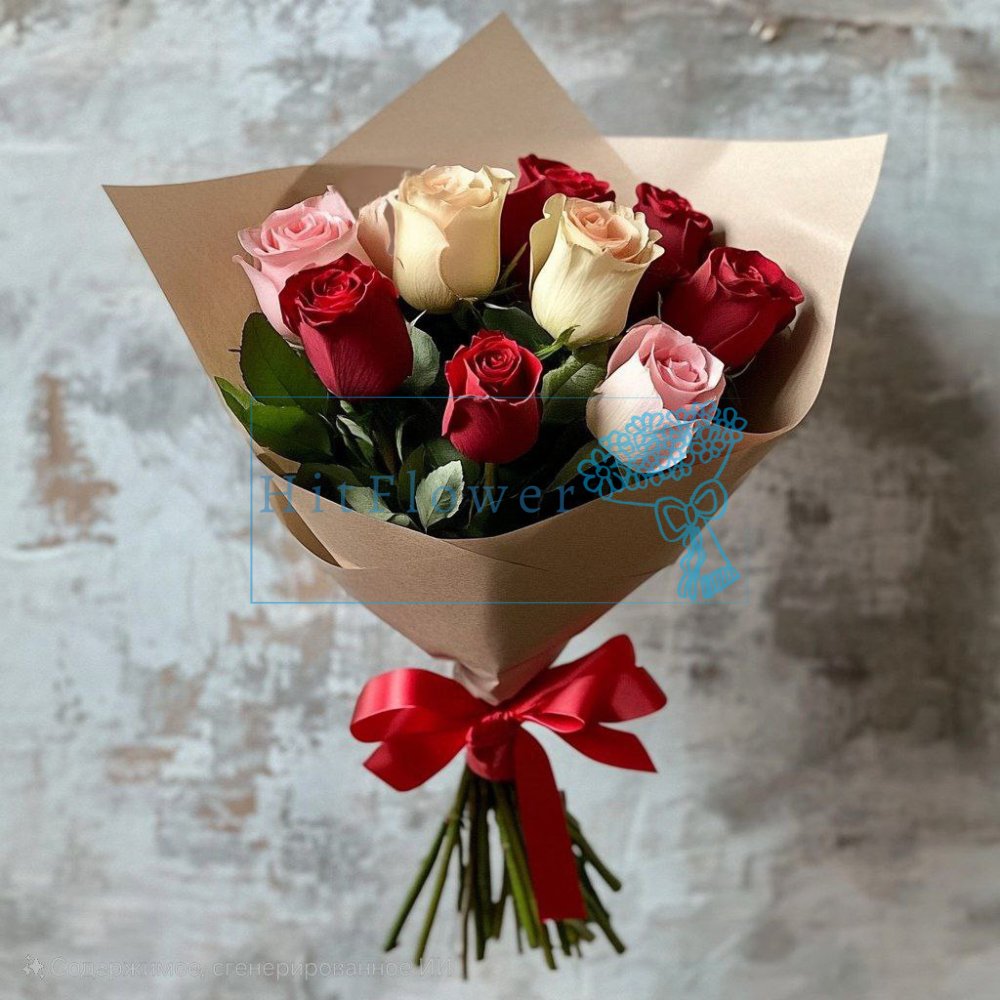 Букет Цветной микс Букет роз Цветной микс